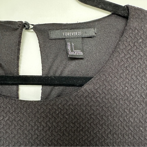 Forever 21 Peplum Black Jacquard Top - Picture 2 of 8